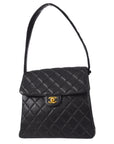 CHNL 1996-1997 Double Side Classic Flap Shoulder Bag Medium Black Caviar