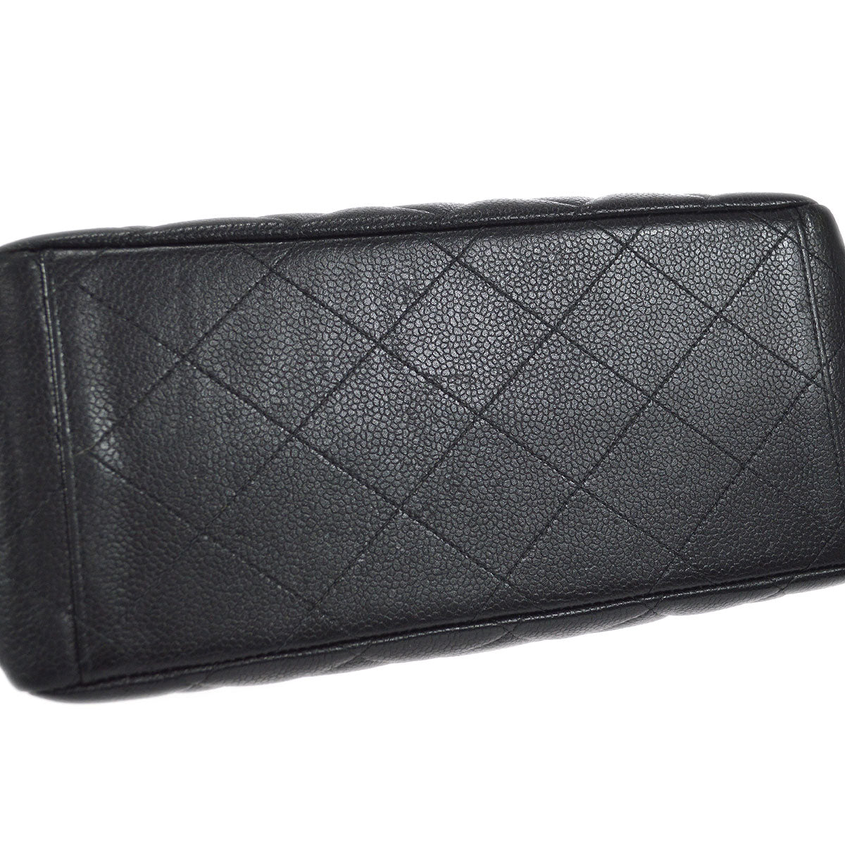CHNL 1996-1997 Double Side Classic Flap Shoulder Bag Medium Black Caviar