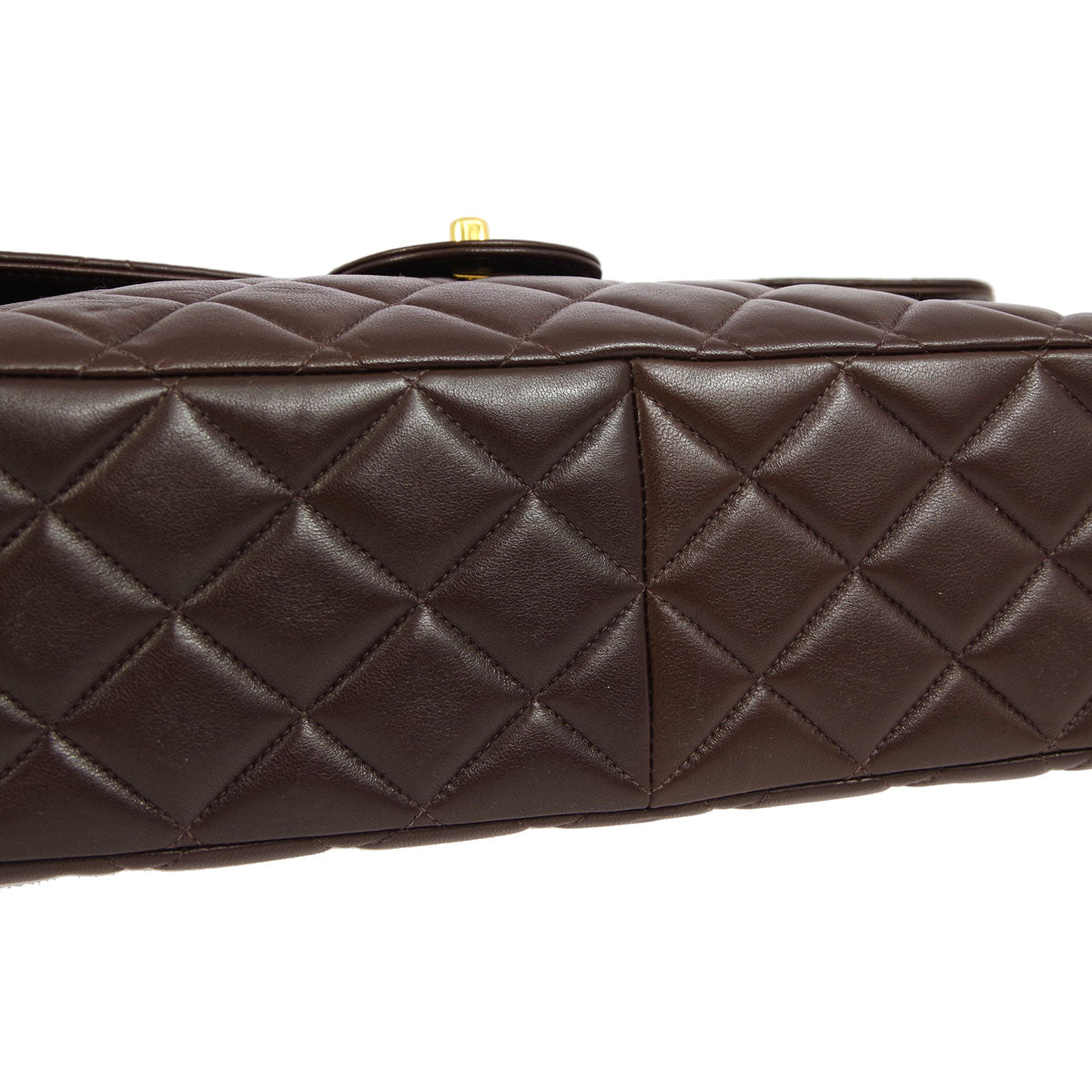 CHNL * 1996-1997 Brown Lambskin Jumbo Classic Flap Bag