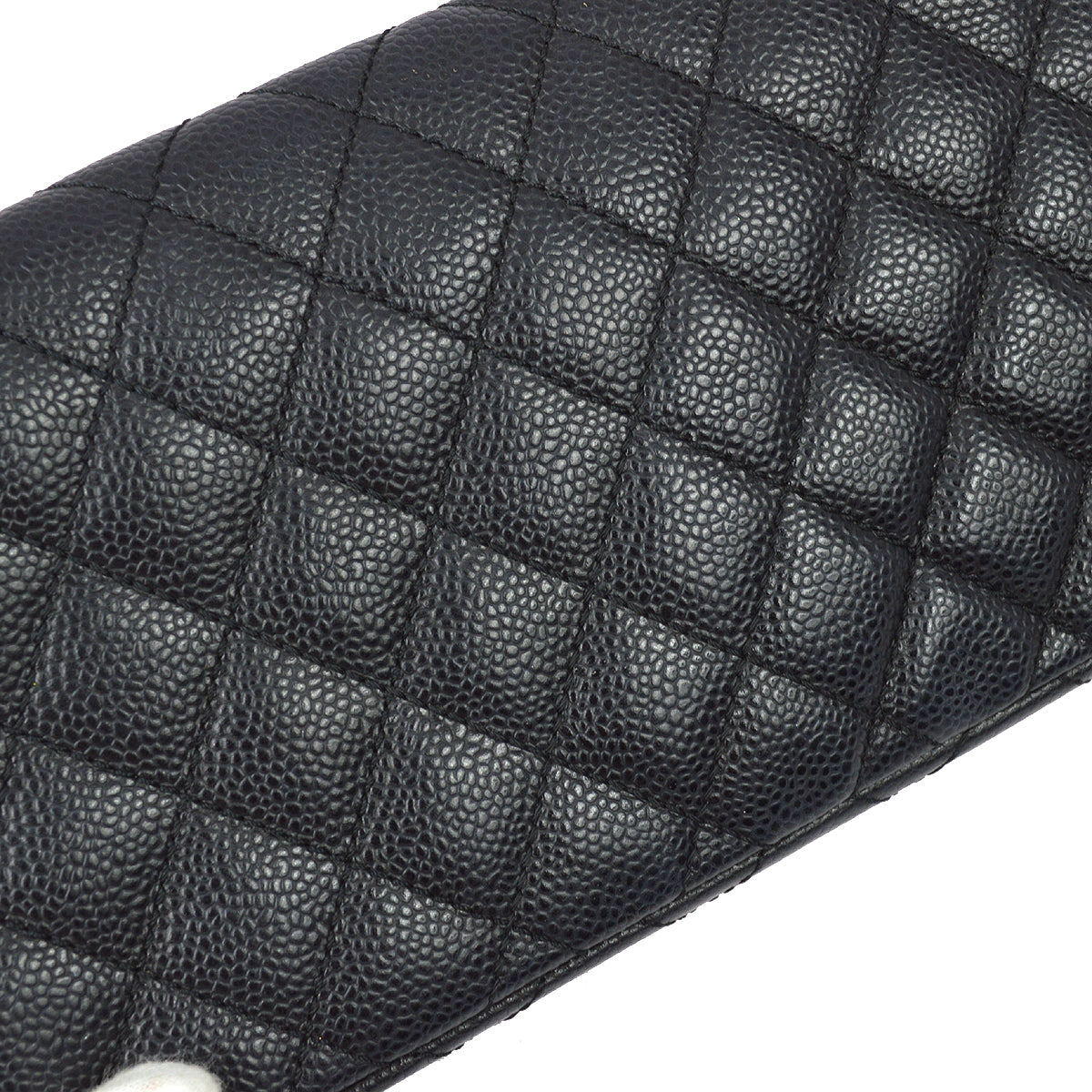 CHNL 2005-2006 Black Caviar Skin East West Flap Bag SHW