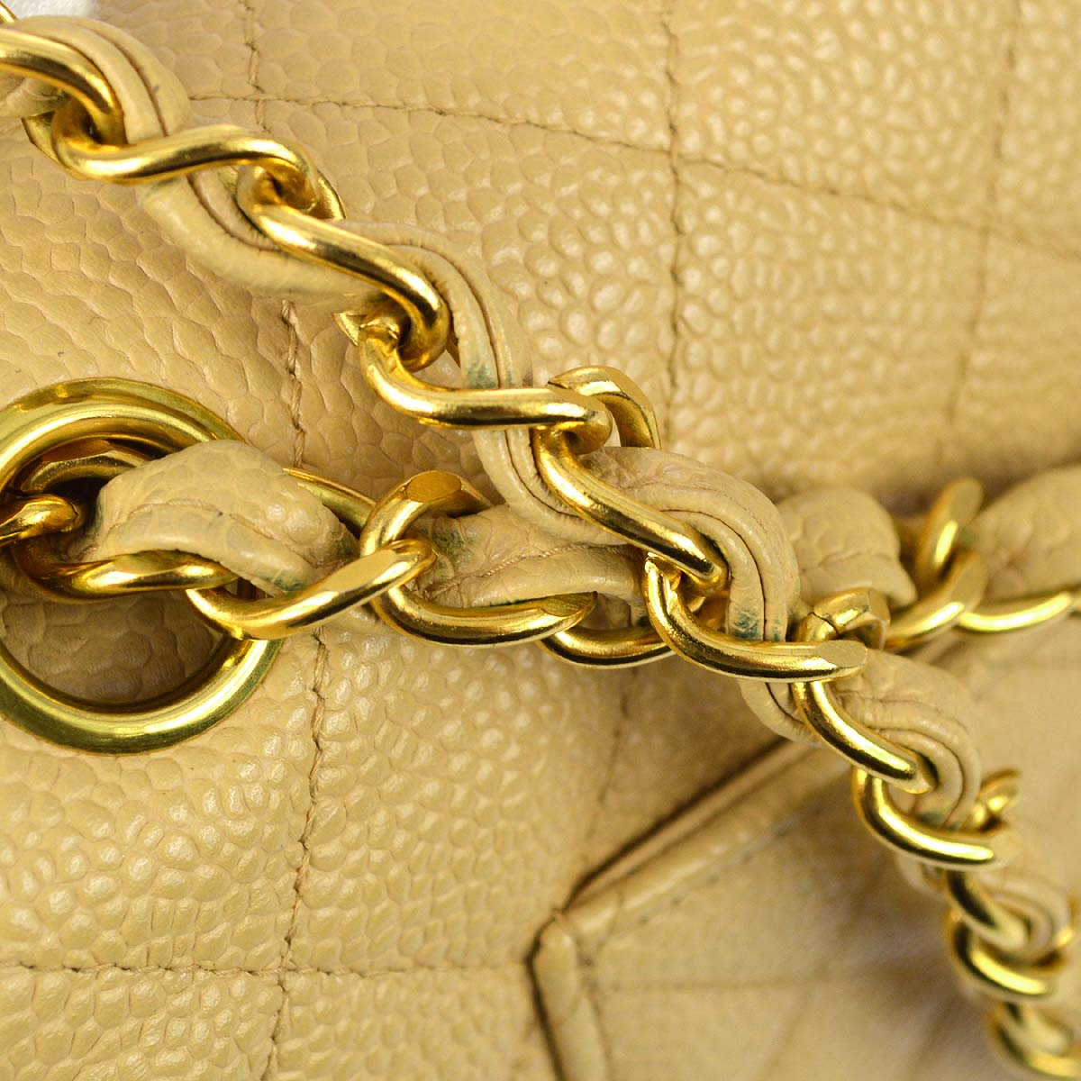 CHNL 1997-1999 Beige Caviar Medium Classic Double Flap Bag