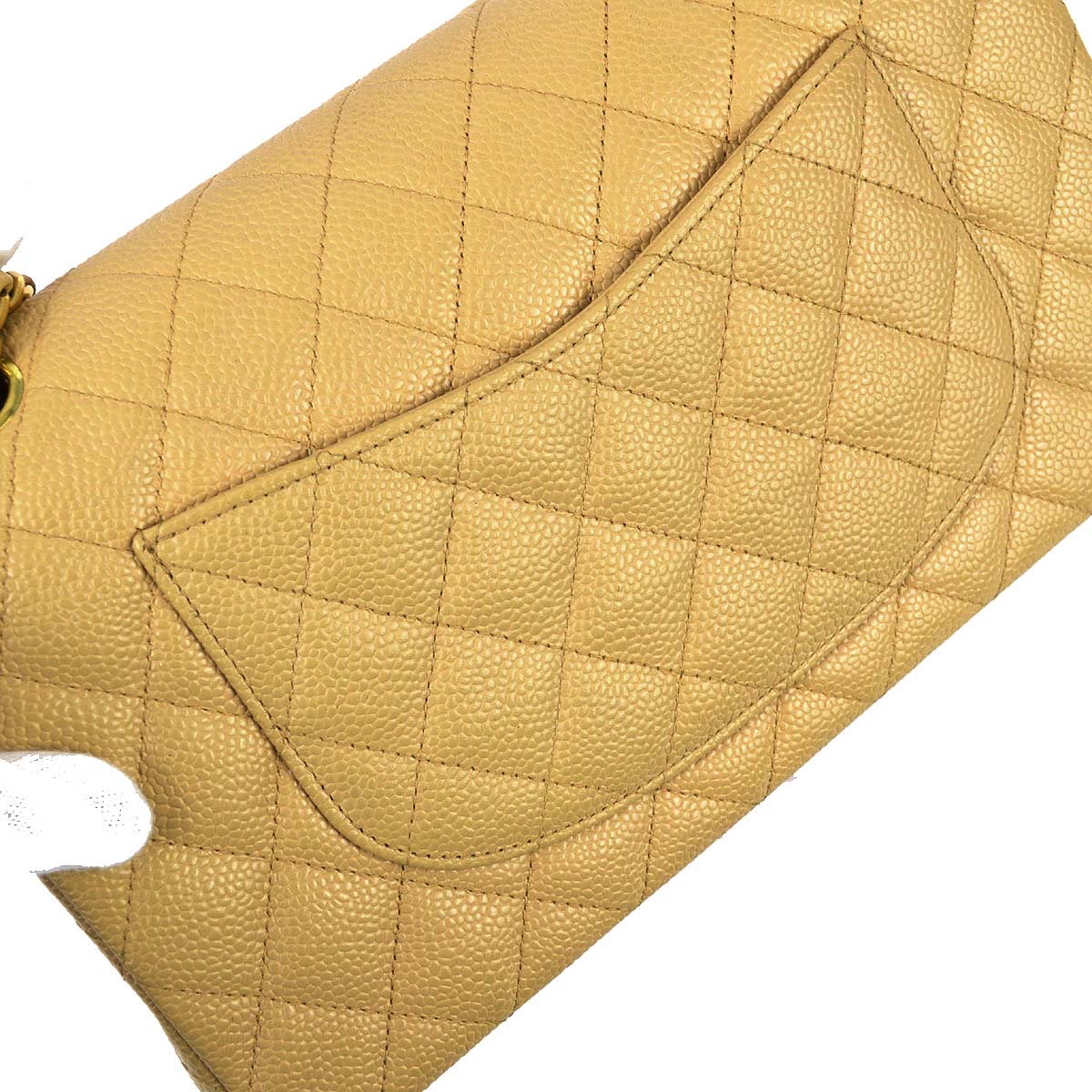 CHNL 1997-1999 Beige Caviar Medium Classic Double Flap Bag