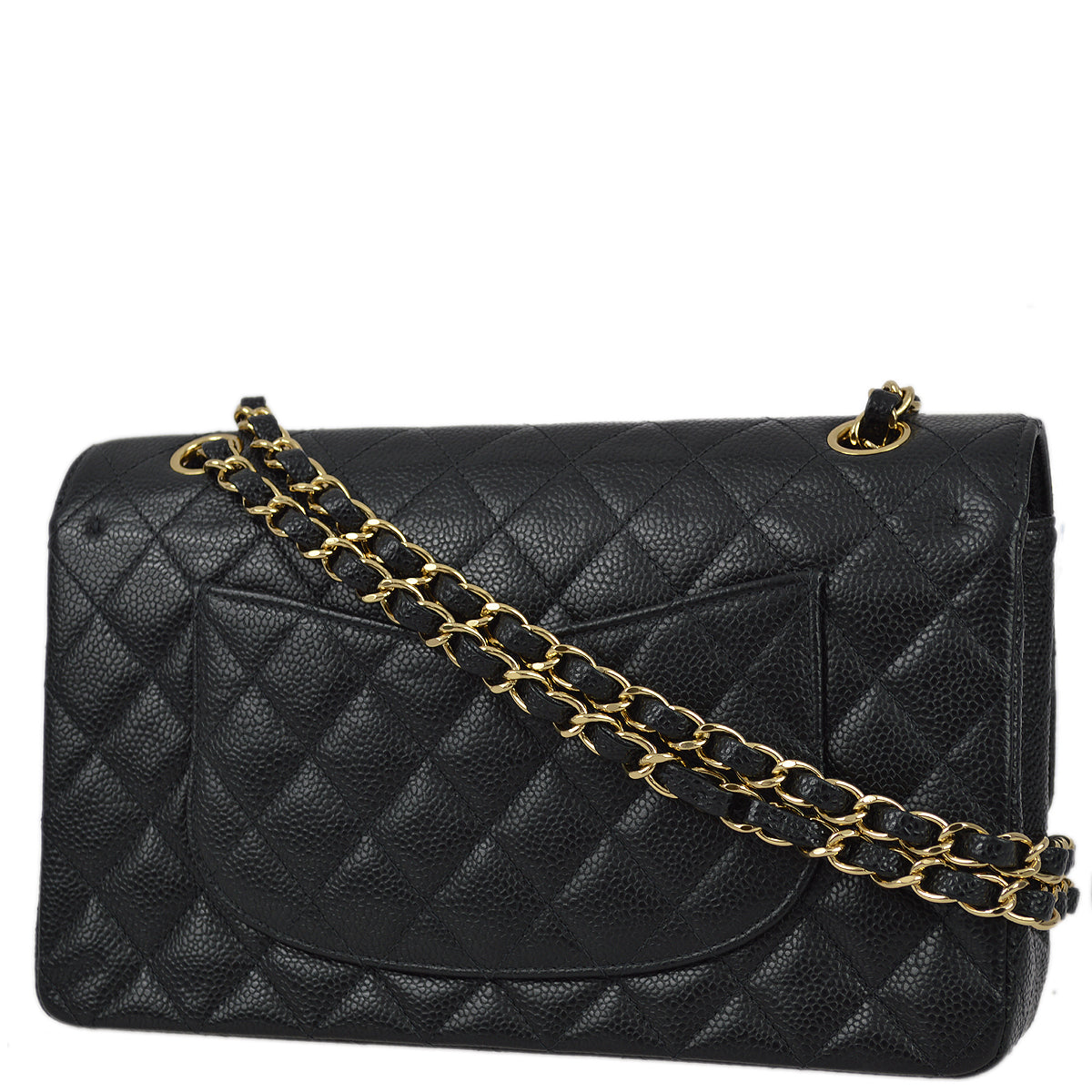 CHNL 2003-2004 Black Caviar Medium Classic Double Flap Bag