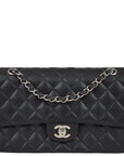 CHNL 2006-2008 Black Caviar Medium Classic Double Flap Bag SHW