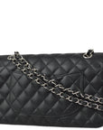 CHNL 2006-2008 Black Caviar Medium Classic Double Flap Bag SHW