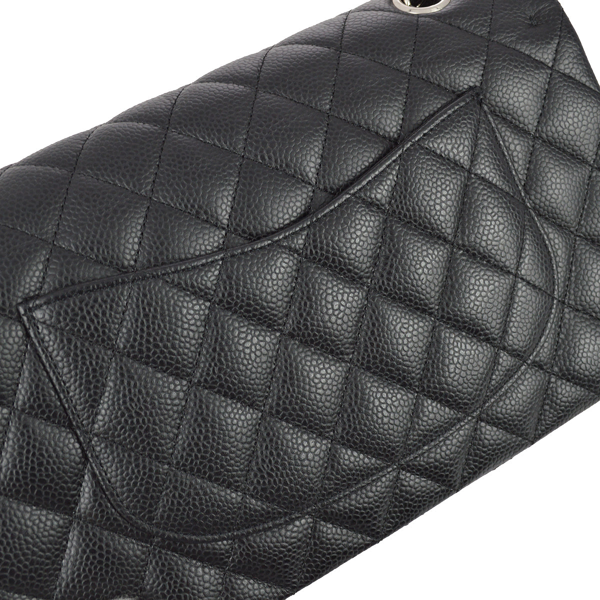 CHNL 2006-2008 Black Caviar Medium Classic Double Flap Bag SHW