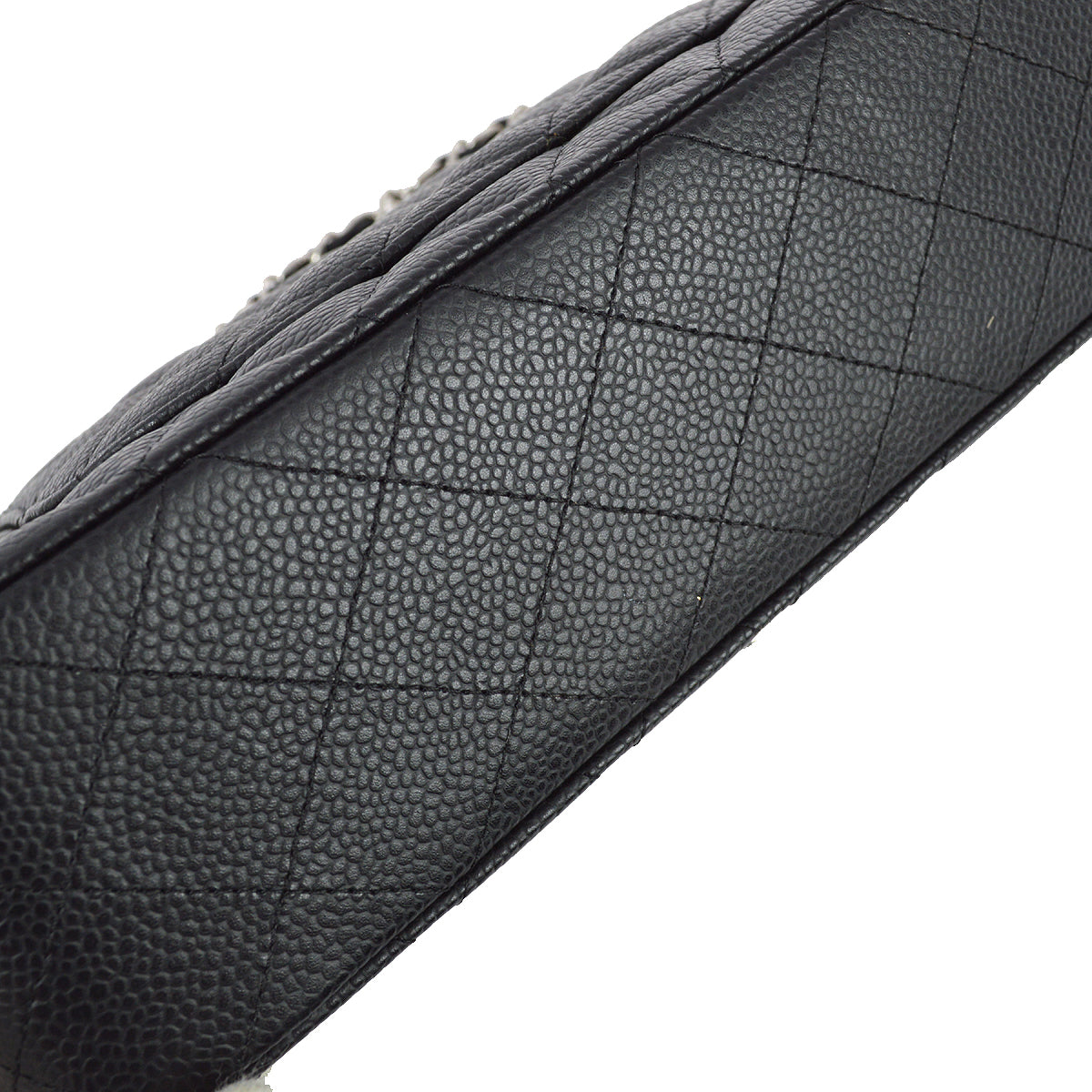 CHNL 2006-2008 Black Caviar Medium Classic Double Flap Bag SHW