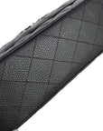 CHNL 2006-2008 Black Caviar Medium Classic Double Flap Bag SHW