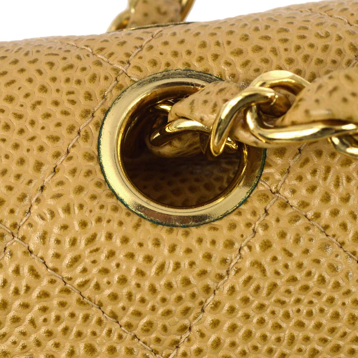 CHNL 2001-2003 Beige Caviar Medium Classic Double Flap Bag