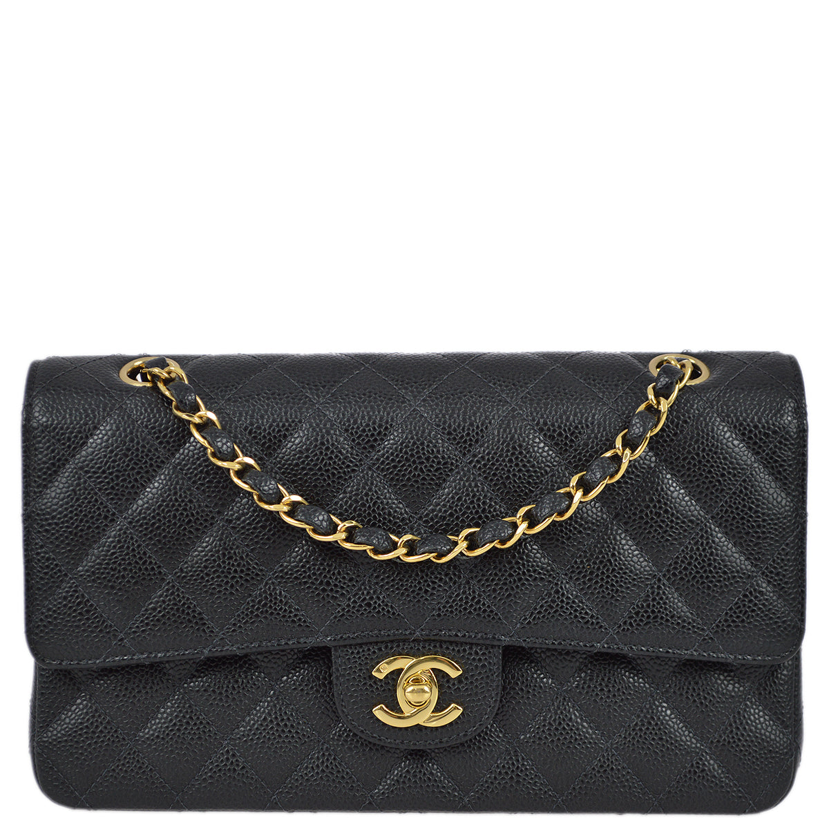 CHNL 2003-2004 Black Caviar Medium Classic Double Flap Bag