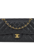 CHNL 2003-2004 Black Caviar Medium Classic Double Flap Bag
