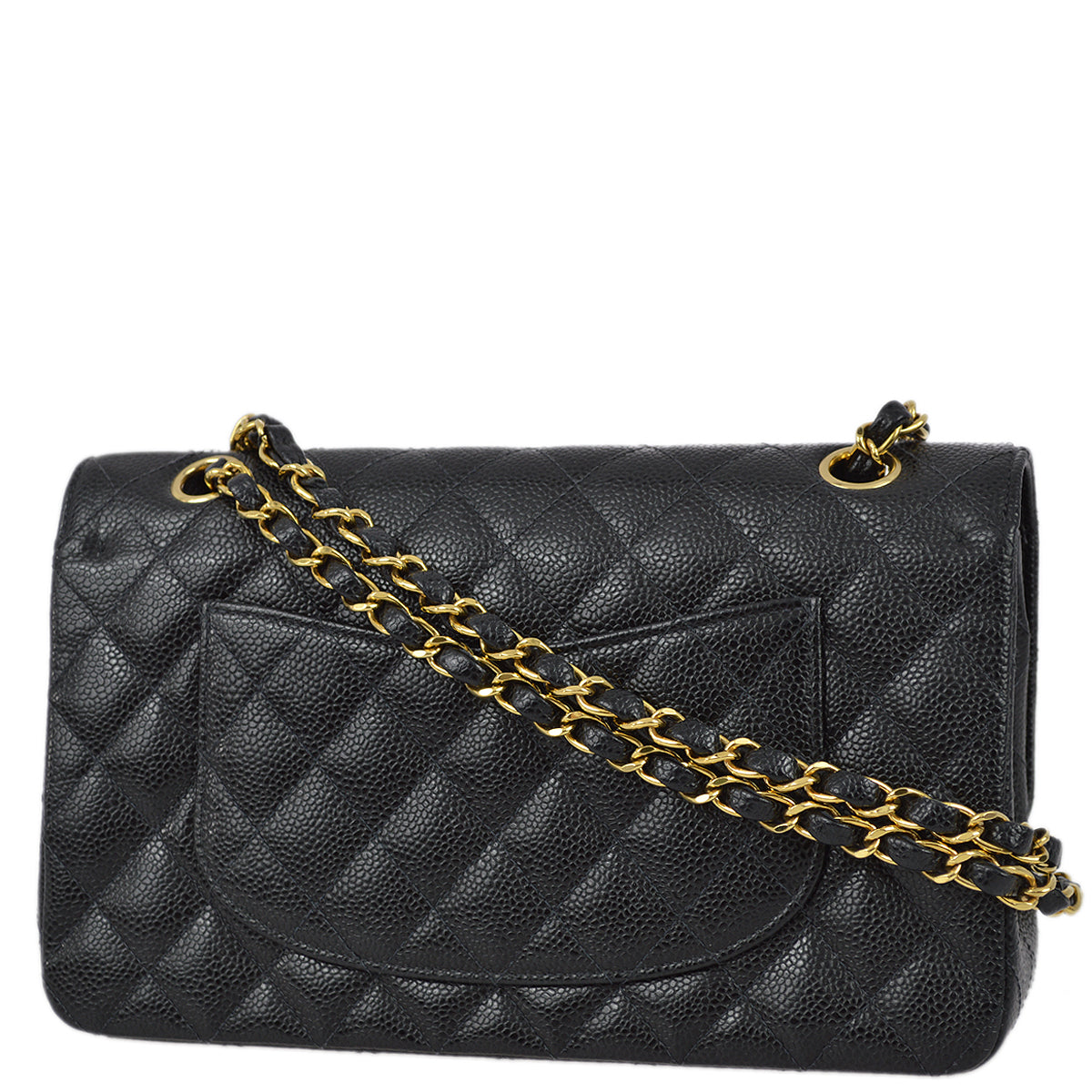CHNL 2003-2004 Black Caviar Medium Classic Double Flap Bag