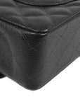 CHNL Black Caviar Medium Classic Double Flap Shoulder Bag