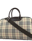 BBERRY Beige Check way Duffle Shoulder HandBag
