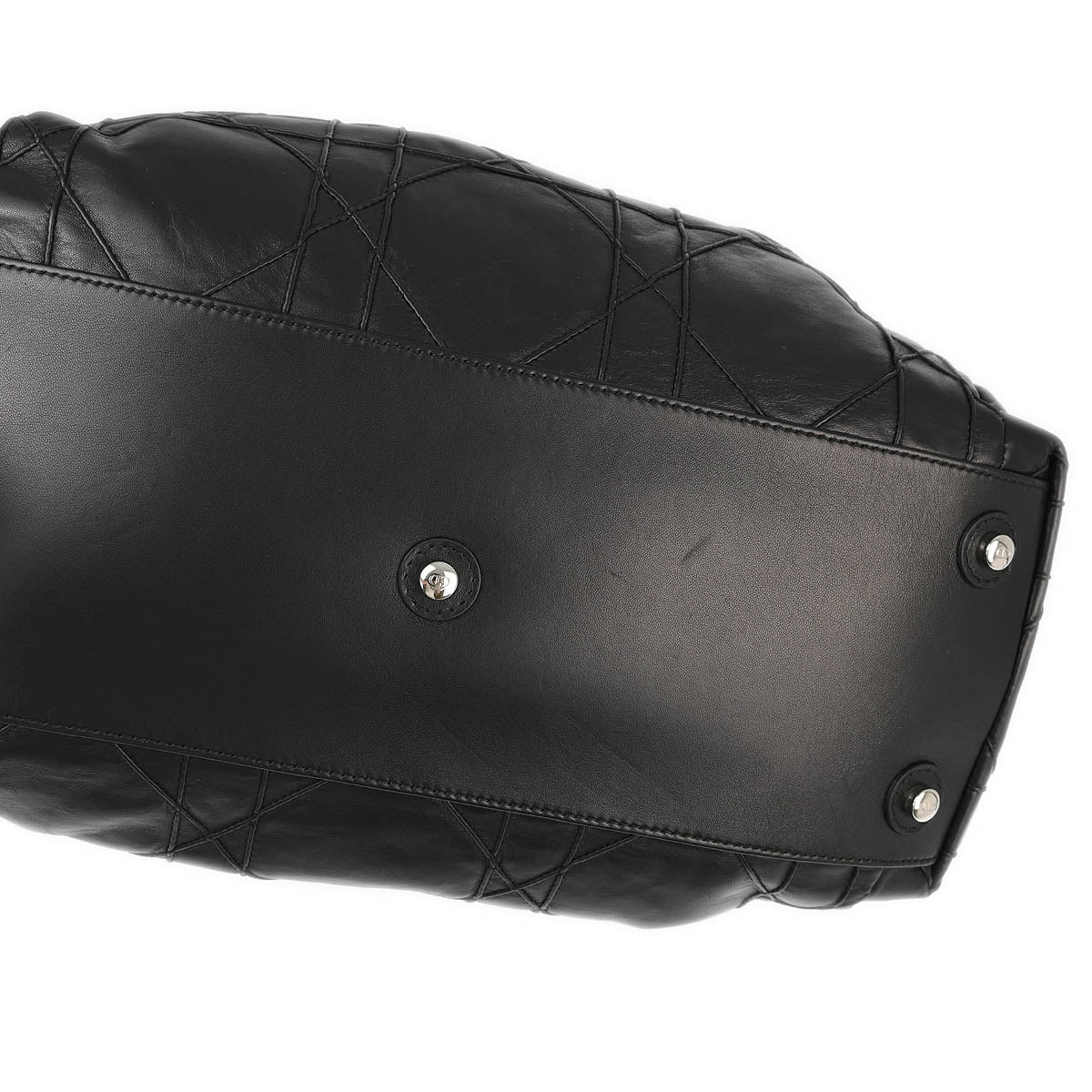 Christian DOR Black Lambskin Bucket Handbag