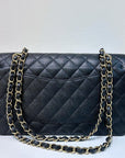 CHNL Medium Classic Flip Caviar Bag Black GHW