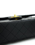CHNL 2.55 Double Flap Small Chain Shoulder Bag Black Lambskin h21