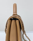 CHNL  Small Trendy CC  Handle Flap Bag 19K Brown