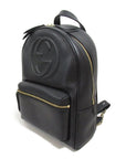 GCCI Backpack Interlocking G Rucksack Backpack Leather Black