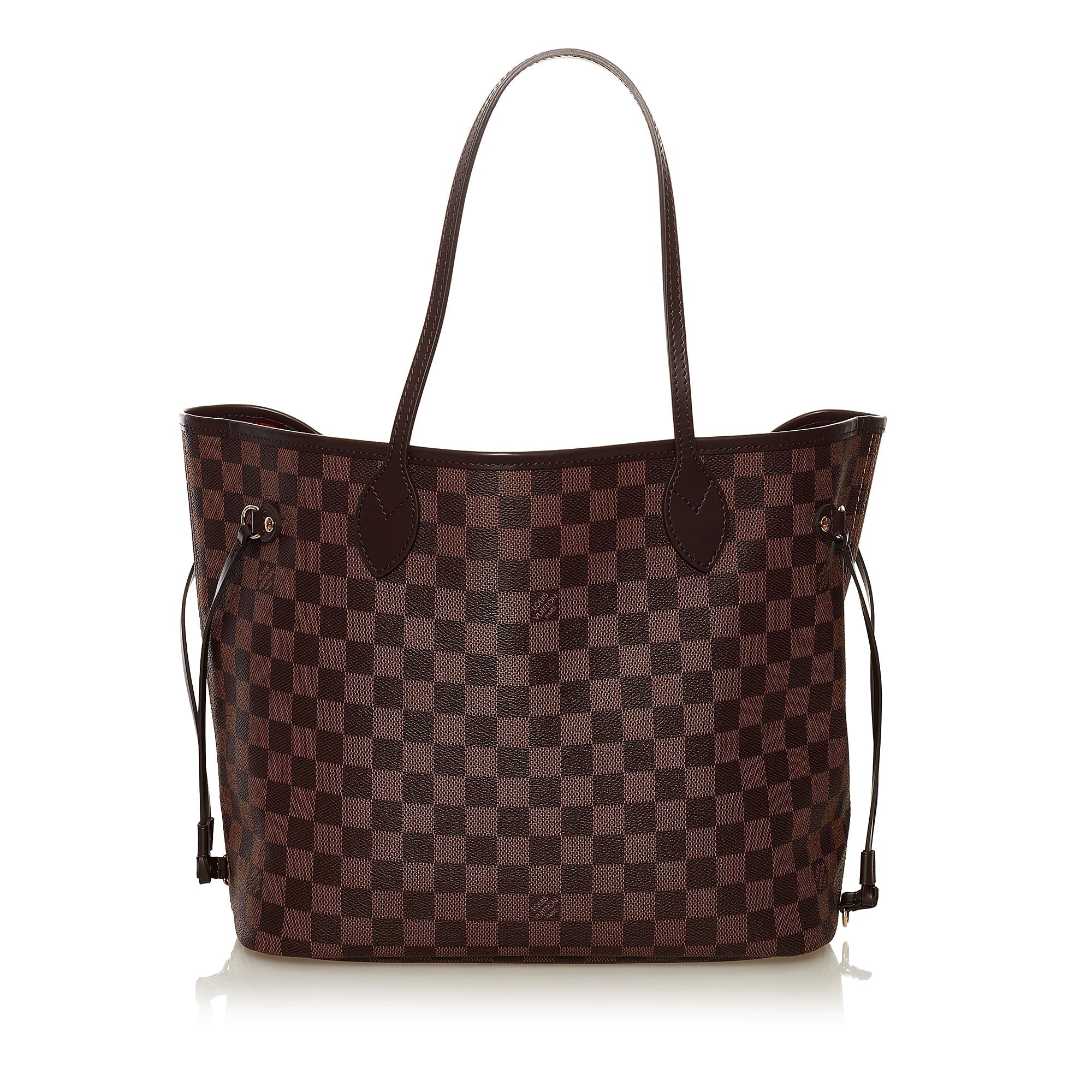 Brown LV Damier Ebene Neverfull MM Tote Bag