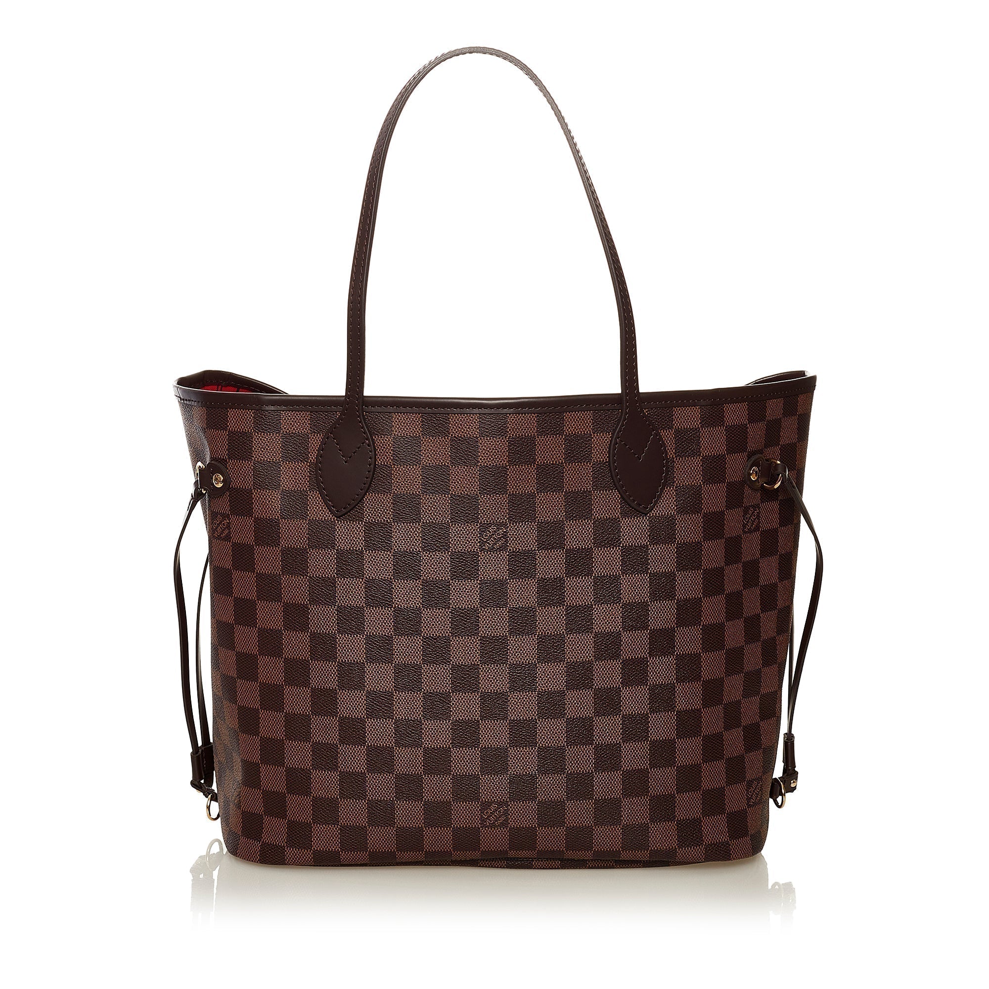 Brown LV Damier Ebene Neverfull MM Tote Bag