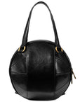 (WMNS) GCCI Unisex Leather Enamel Logo Handbag Black -PLT-