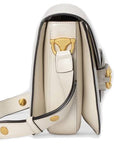 (WMNS) GCCI Horsebit Retro Gold buckle Leather Shoulder Messenger Bag Small White Classic -DBG-