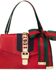 (WMNS) GCCI Sylvie SeriesGold Chain Single Shoulder Bag Small Red -CVLEG-