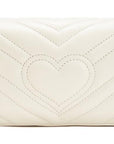 (WMNS) GCCI Silver GG Marmont Leather Tote Bag 'White' -DSVRT-
