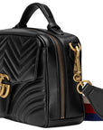 (WMNS) GCCI GG Marmont Leather Shoulder Bag Black -DTDPT-