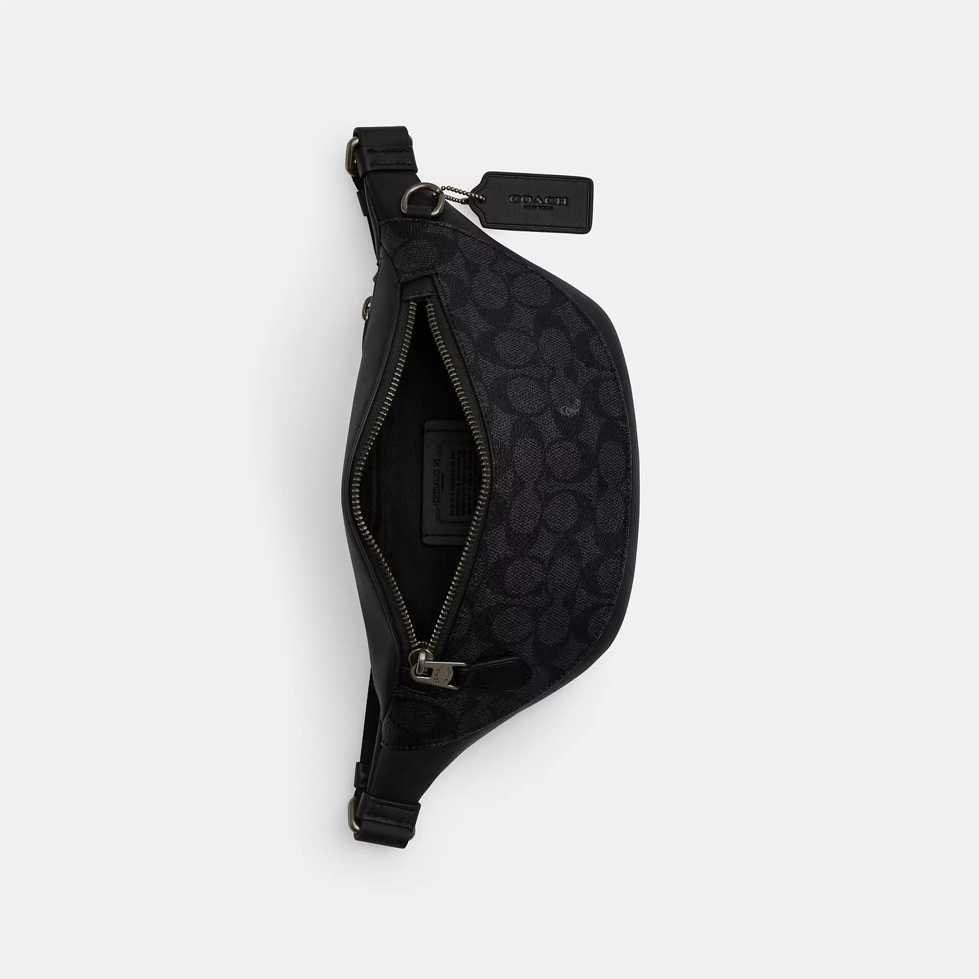 Warren Mini Belt Bag In Signature Canvas (Gunmetal/Charcoal/Black)