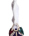 FNDI Ivory & Multicolor Limited Edition Embroidered Spy Hobo