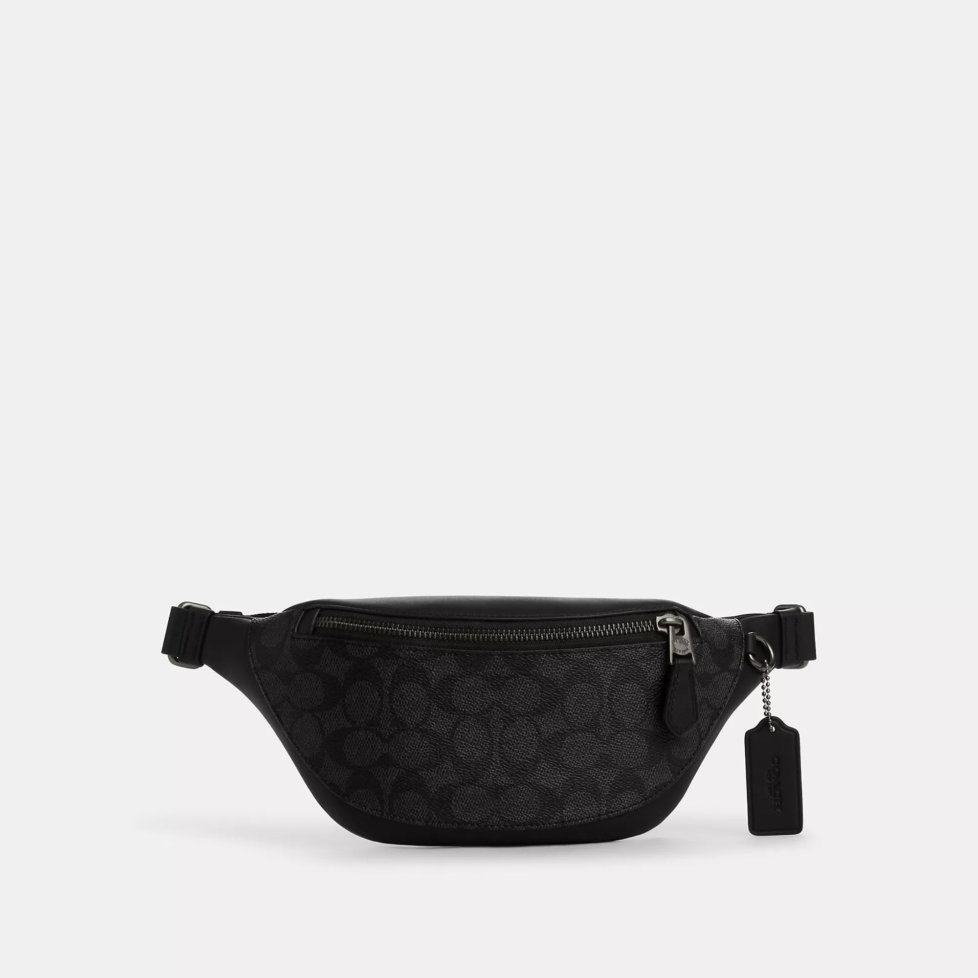 Warren Mini Belt Bag In Signature Canvas (Gunmetal/Charcoal/Black)
