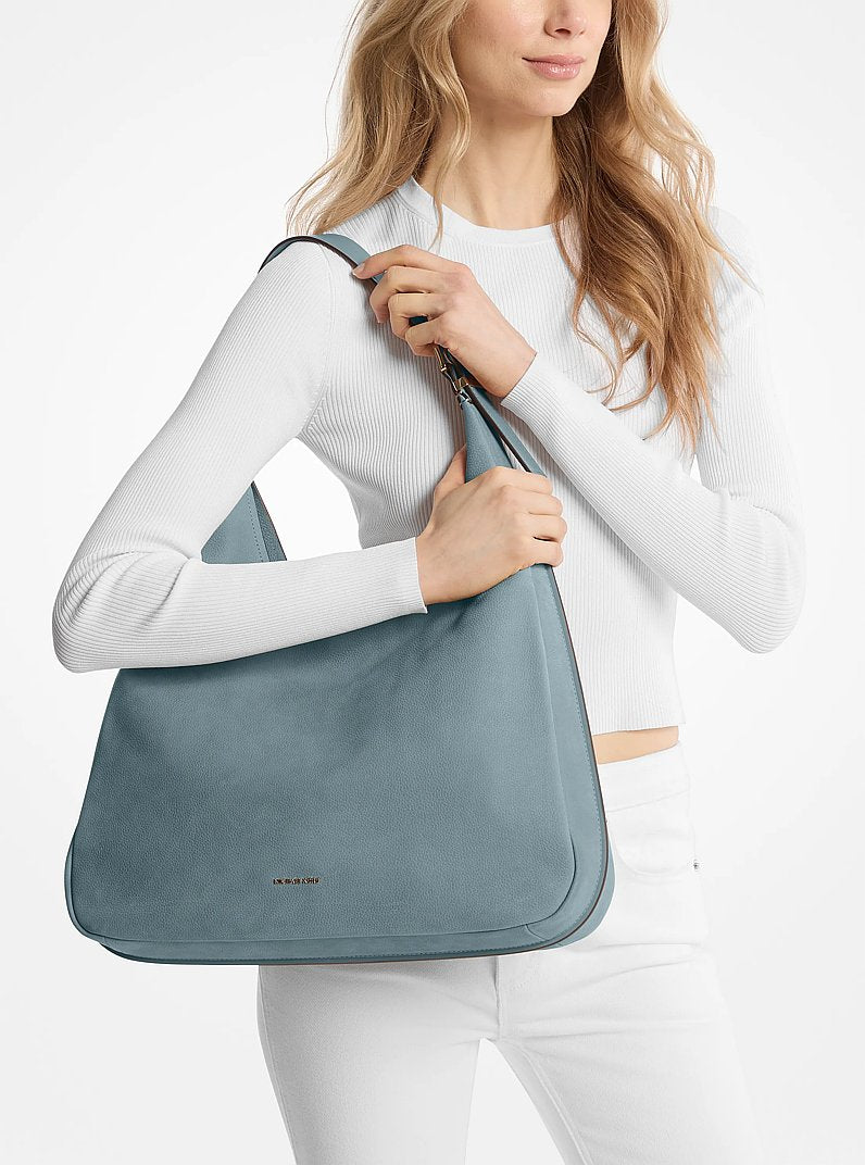 Nolita Large Nubuck Hobo Shoulder Bag (CHAMBRAY)