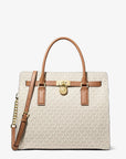 Hamilton Moderne Large Signature Logo Satchel (VANILLA/ACORN)