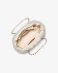 Hamilton Moderne Small Faux Shearling Satchel (NATURAL)