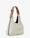 Nolita Large Signature Logo Hobo Shoulder Bag (VANILLA/ACORN)