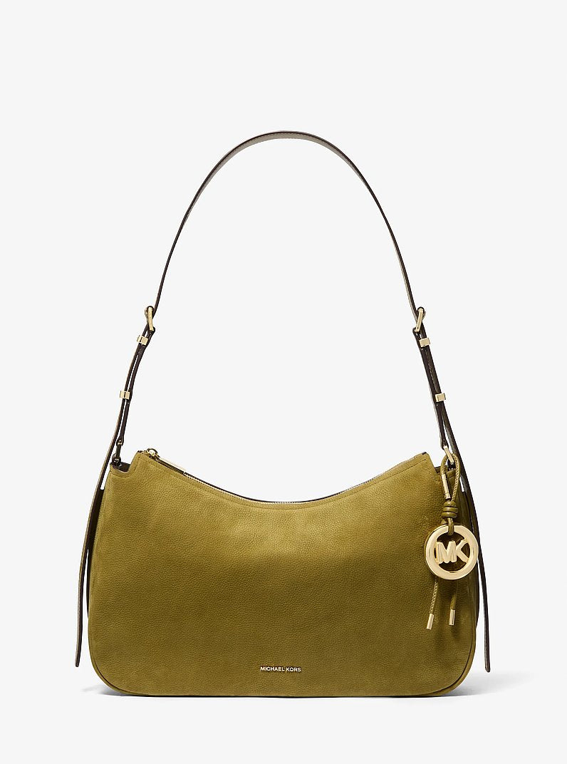 Nolita Medium Nubuck Shoulder Bag (PISTACHIO)