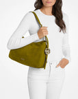 Nolita Medium Nubuck Shoulder Bag (PISTACHIO)