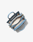 Laila Small Studded Leather Satchel (CHAMBRAY)