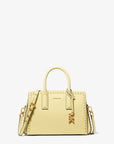 Laila Small Studded Leather Satchel (LEMON)