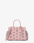 Laila Small Embellished Laser Cut Leather Satchel (SMOKEY ROSE)