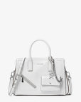 Laila Medium Leather Satchel with Card Case (OPTIC WHITE)