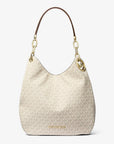 Lillie Large Signature Logo Shoulder Bag (VANILLA/ACORN)