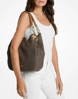 Lillie Large Signature Logo Shoulder Bag (BRN/ACORN)