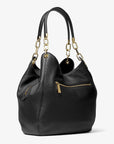 Lillie Large Pebbled Leather Shoulder Bag (BLACK)