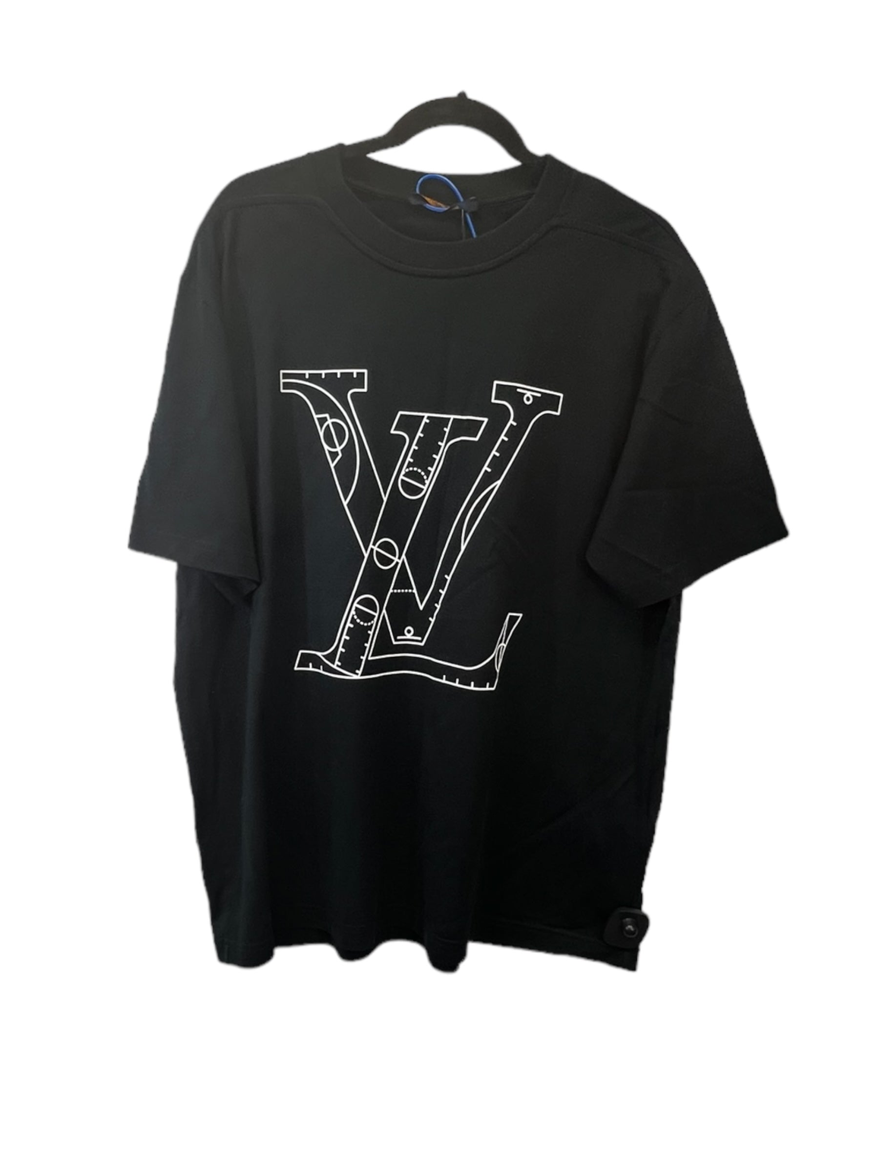 Black &amp; White Top Short Sleeve Luxury Designer LV, Size Xxl