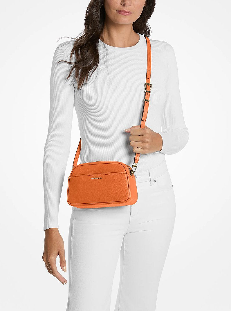 Jet Set Small Leather Camera Crossbody Bag (MIMOSA)