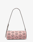 Izzy Small Pebbled Leather Barrel Pochette (SMOKEY ROSE)