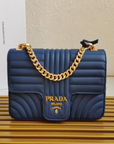 PRD Diagramme Medium Leather Bag Dark Blue